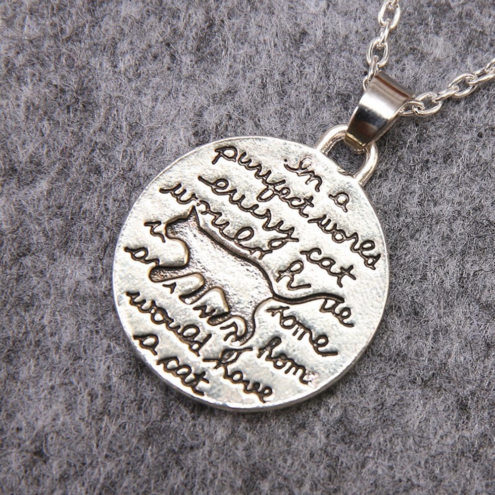 Silver Cat Pendant Necklace